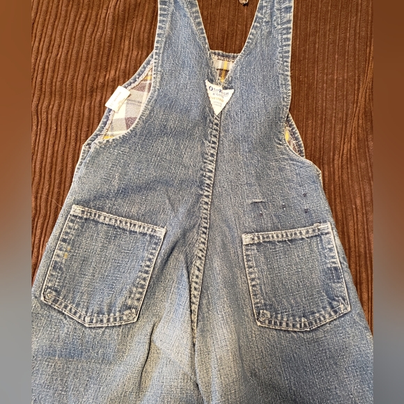 Vintage Oshkosh B'gosh flannel lined Vestbak Denim overalls 1986 size 4 toddler - Picture 14 of 16